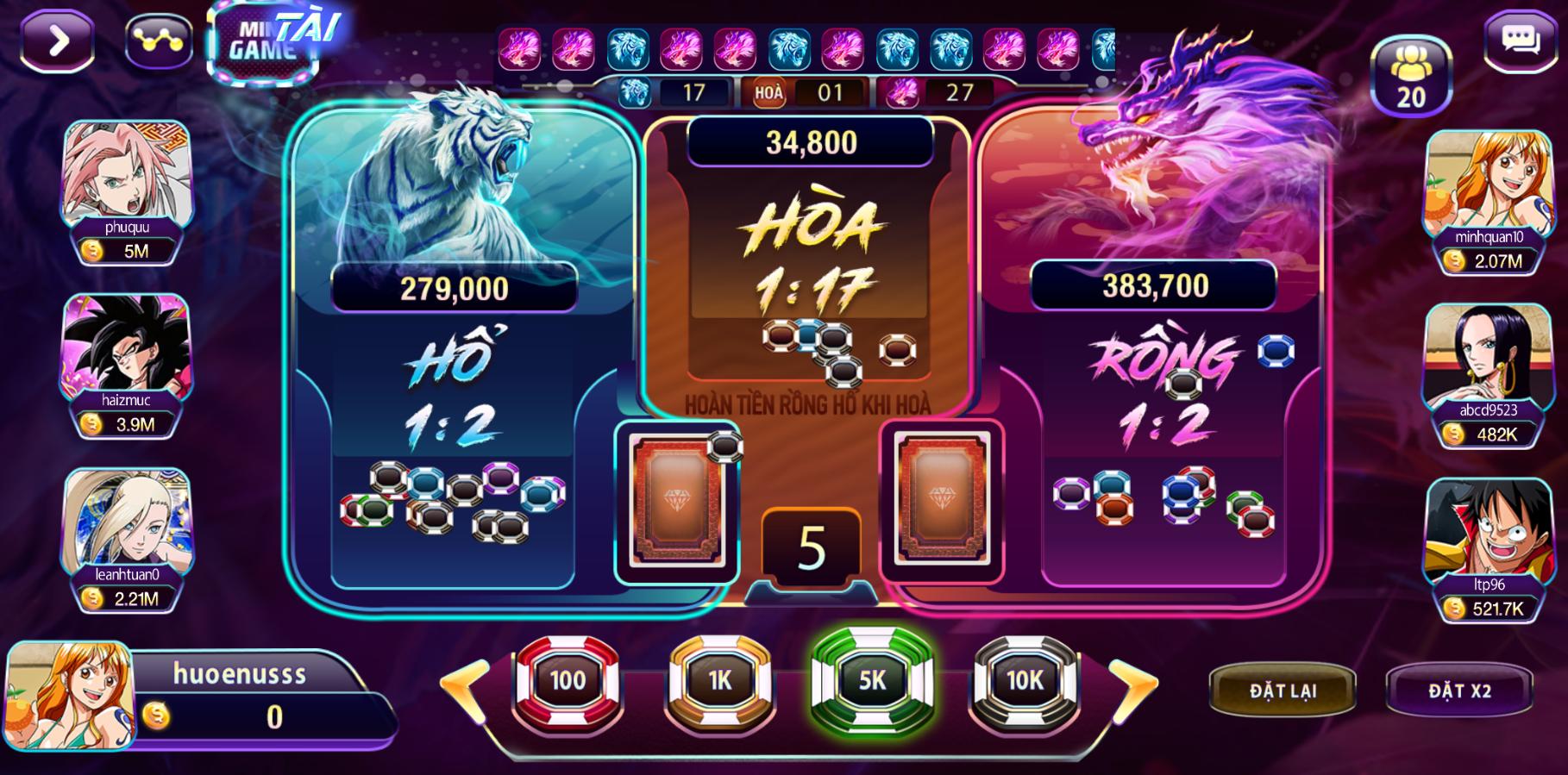 Kinh nghiệm chơi game Rồng Hổ tại 789Club