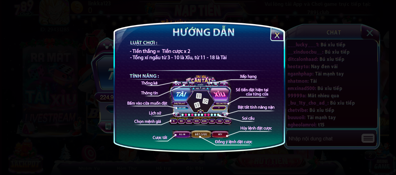 Cách để tham gia chơi Tài xỉu tại 789Club apk