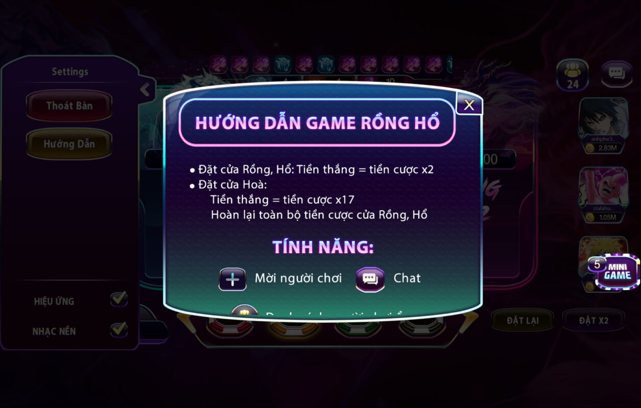 Hướng dẫn chơi chi tiết