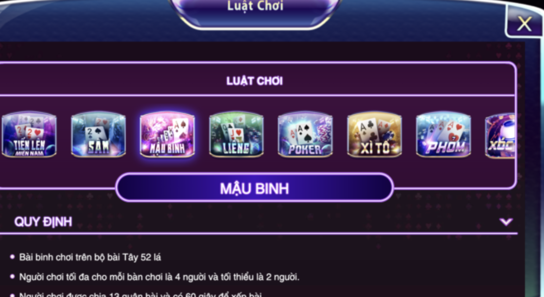 Hướng dẫn các bước tham gia và luật chơi Mậu binh 789 club đơn giản