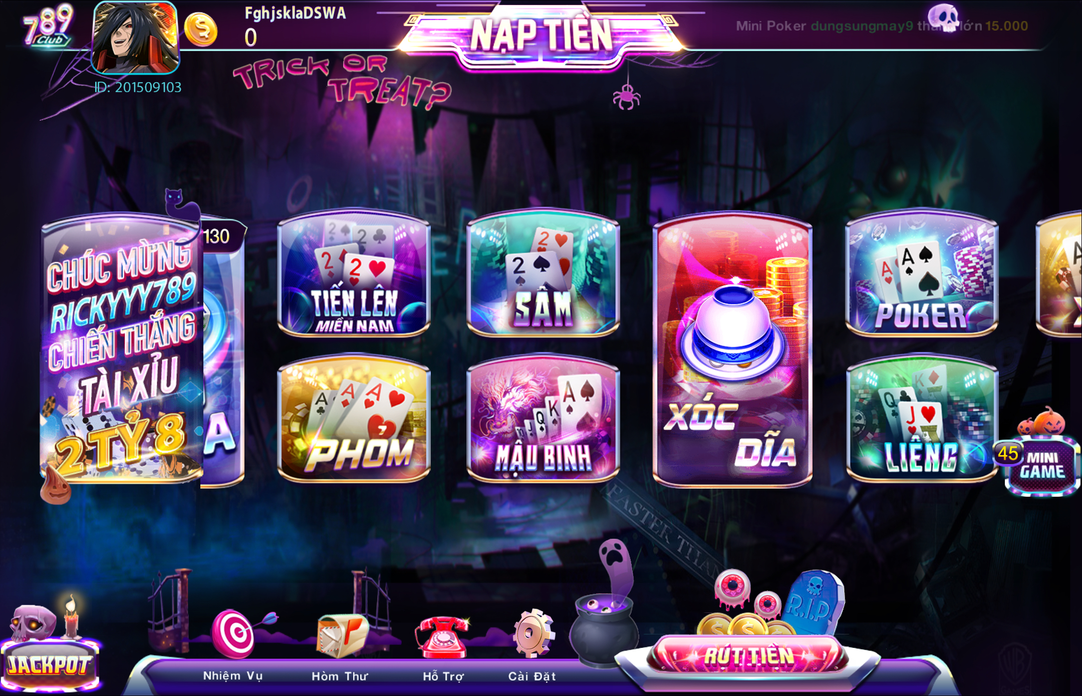 Thông tin về game bài Phỏm 789 club